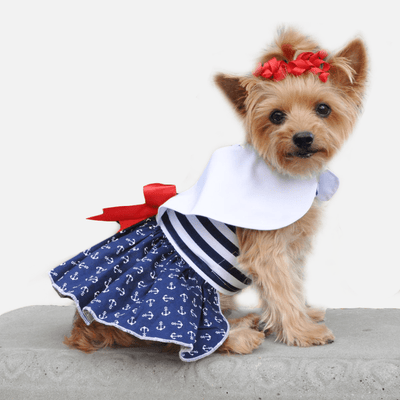 American Nautical Dress for Dogs | Milan Pets Dog Clothing Apparel Dress